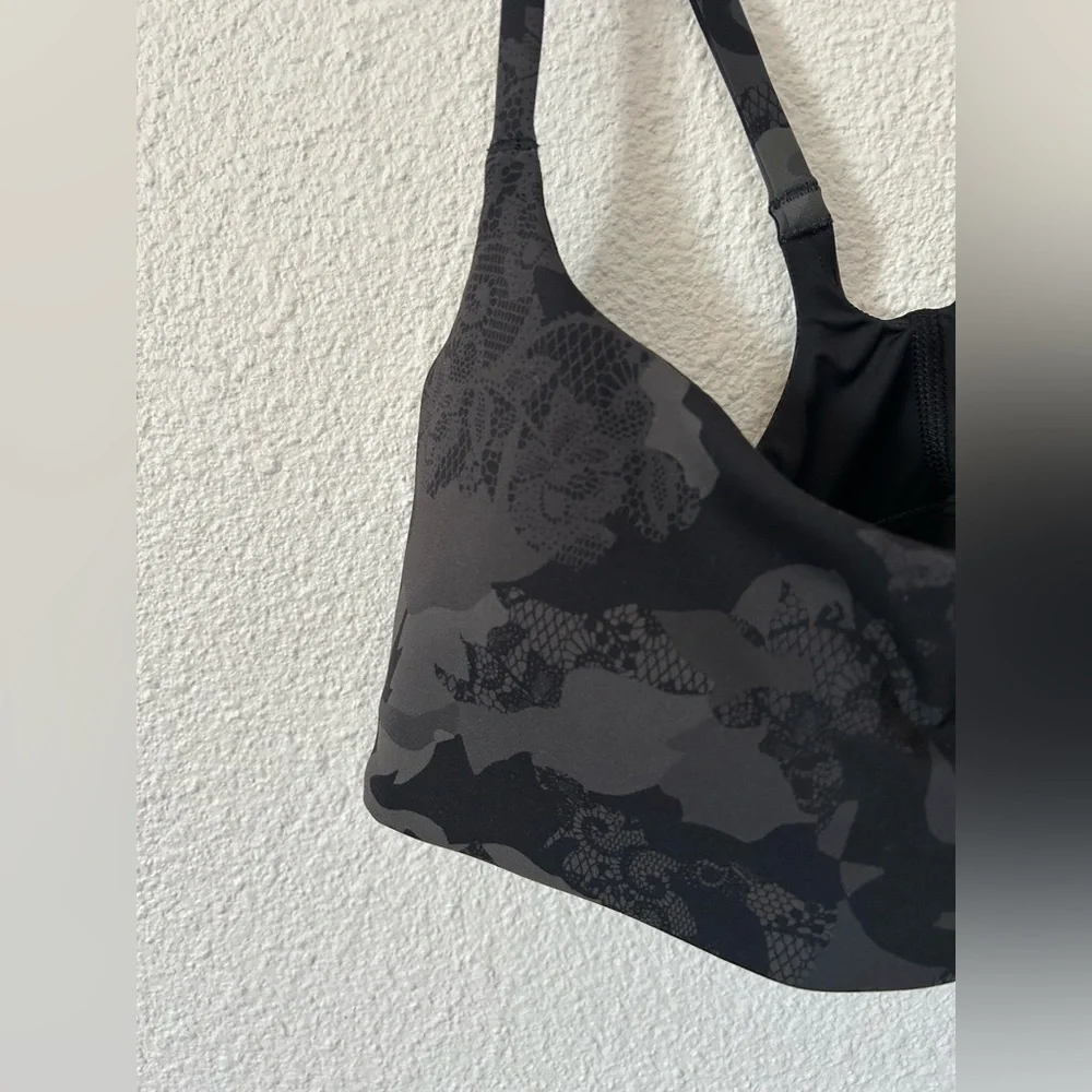 Wunder Train Strappy Racer Bra - Hidden Heritage Lace Black sz 6 - Picture 4 of 10